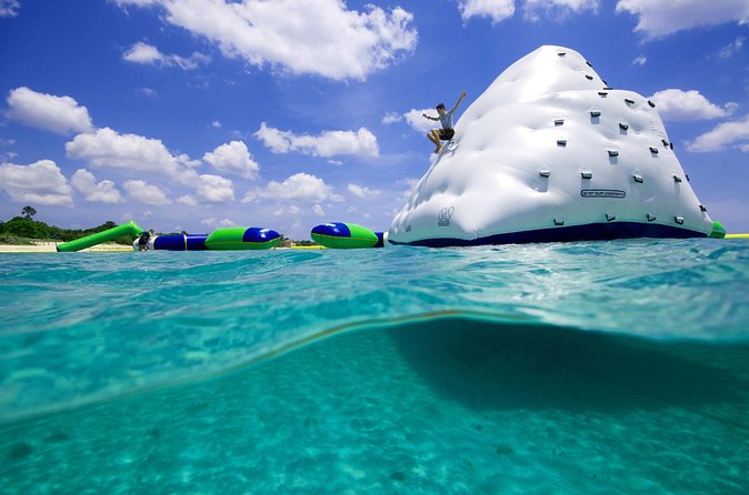 Aquatic Park at Mr. Sanchos Beach Club - Water attractions for all ages: slides, climbs, trampolines