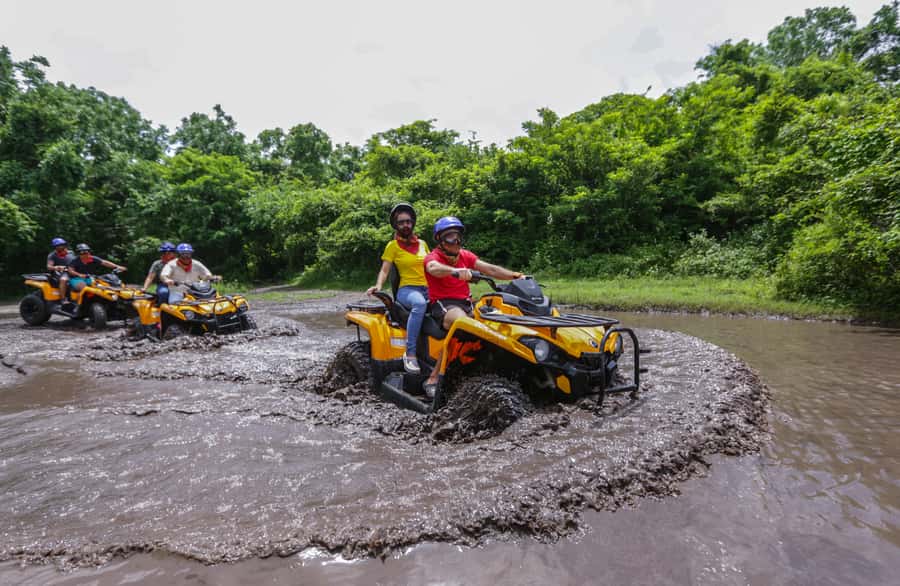 ATV Adventure to Jade Cavern Double - The ride itself: jungle paths, El Cedral, rocky trails, and mud pits