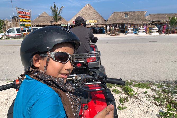 Full Day Private ATV Tour to Tequilera and Mayan Caves - El Mirador lunch: fajitas and Caribbean views (with time to recharge)