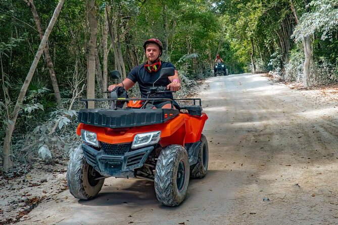 Off Road Ride to El Cedral town and Cenote Jade on ATVs - ATV time at El Cedral: village roads, jungle trails, and the ruins stop